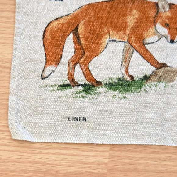 Vintage Wild Life of Scotland Print Linen Tea Towel - Picture 4 of 5